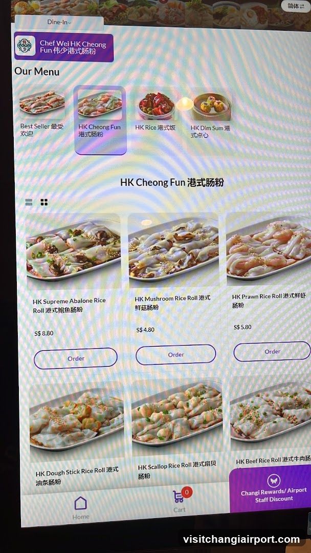 HK Cheong Fun Menu