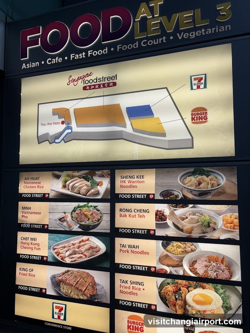 Food Level 3 Map and Menu Board