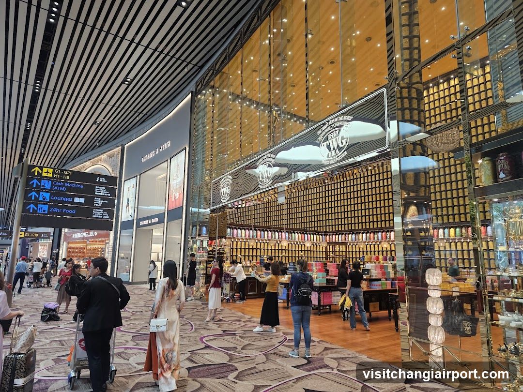 Airport Terminal Interior with TWG Tea Shop