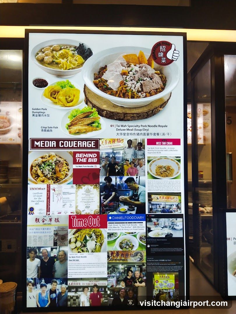 Tai Wah Specialty Pork Noodle Royale Menu Board