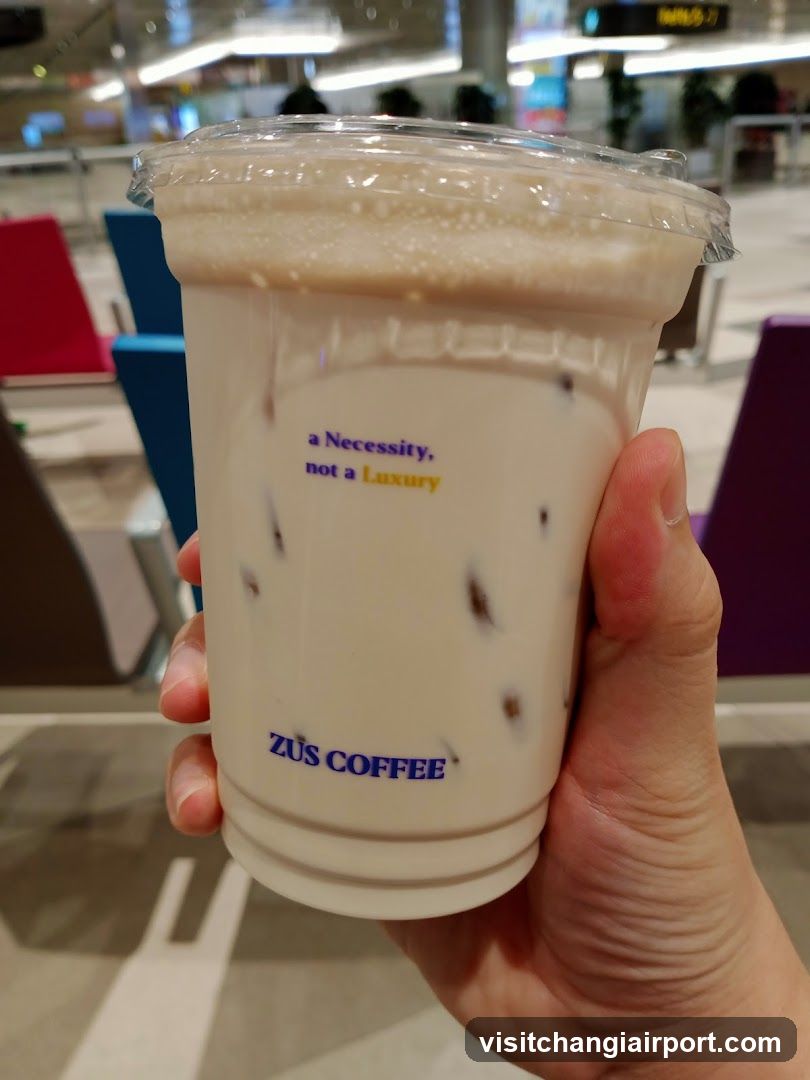 Zus Coffee Drink in Airport Terminal