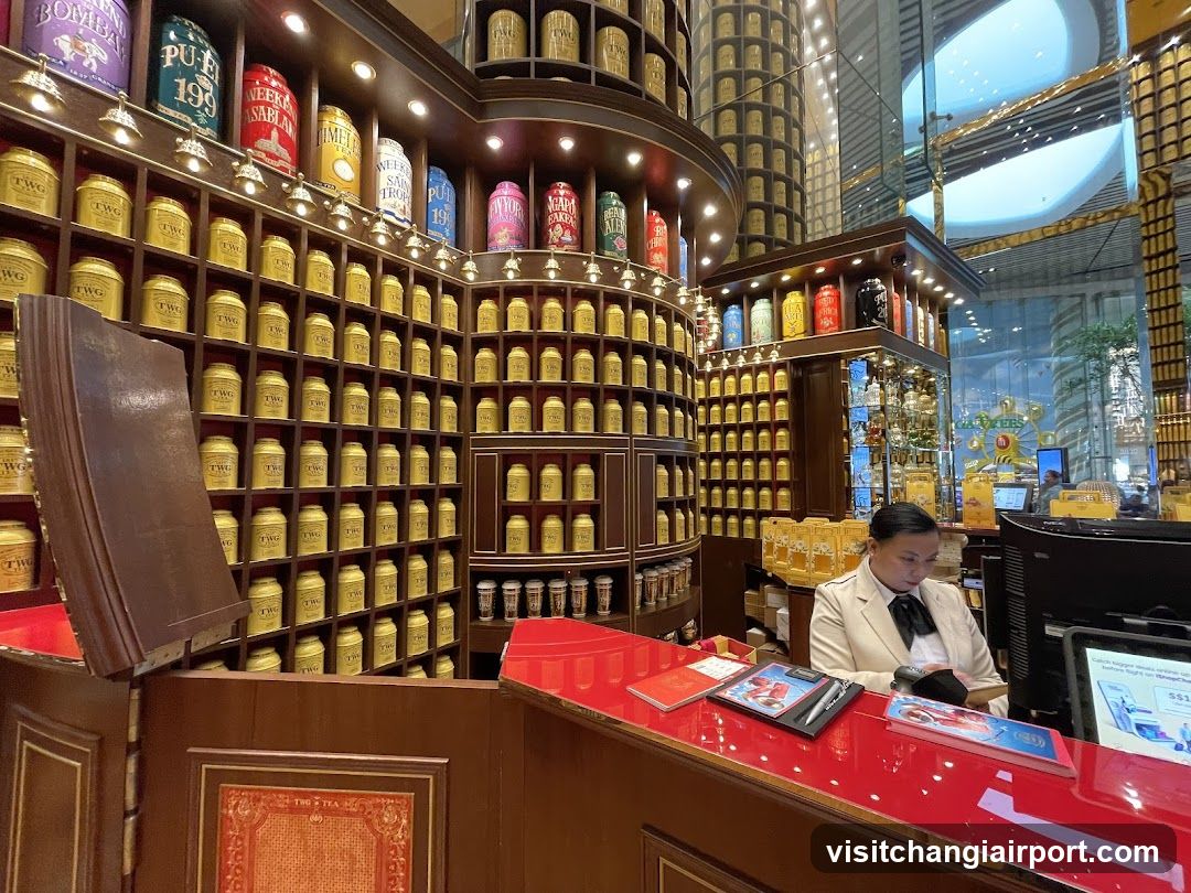 Tea Shop Interior with Staff at Counter