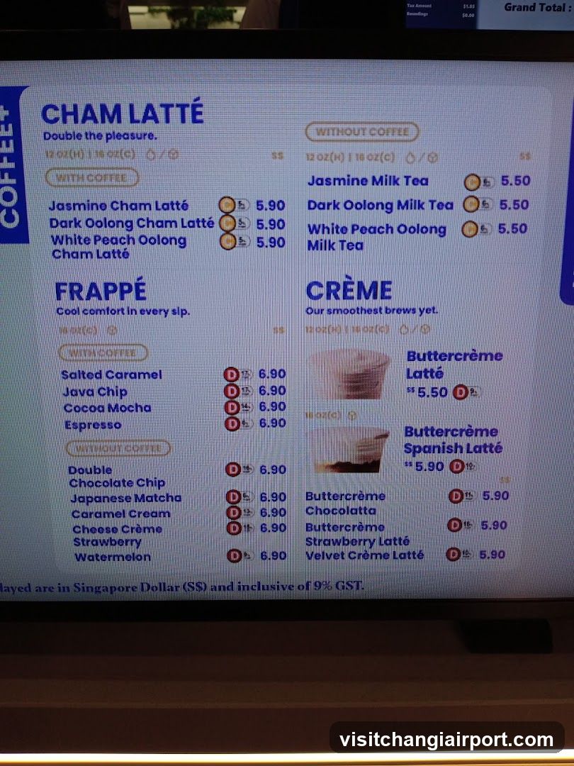 Cham Latte & Frappé Menu Board
