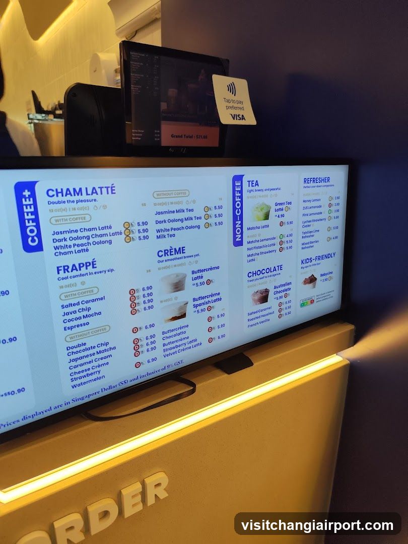 Cham Latte & Frappé Menu Board