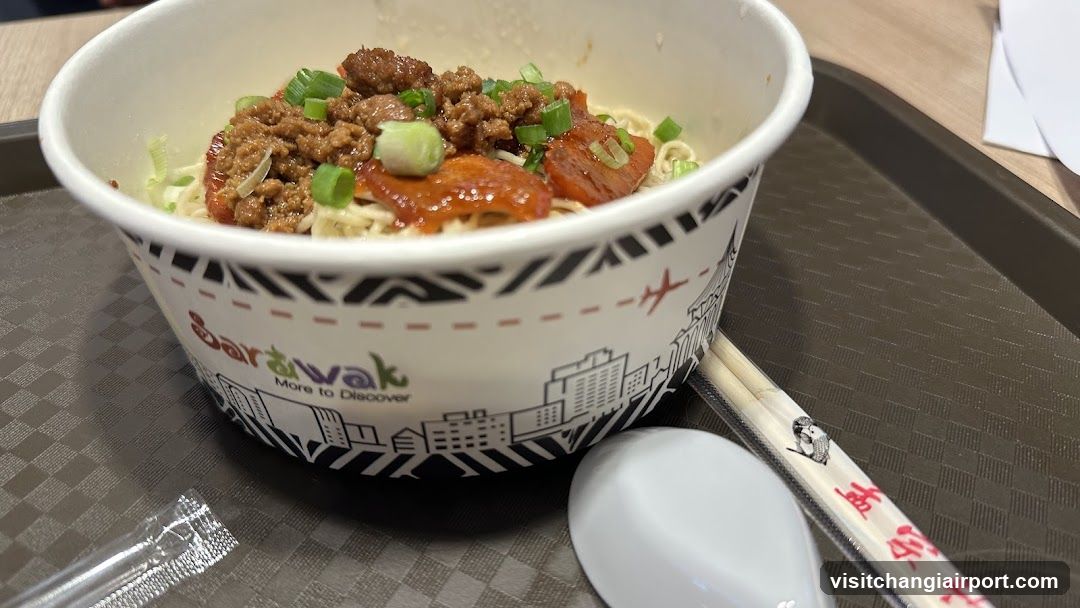 Bowl of noodles with toppings