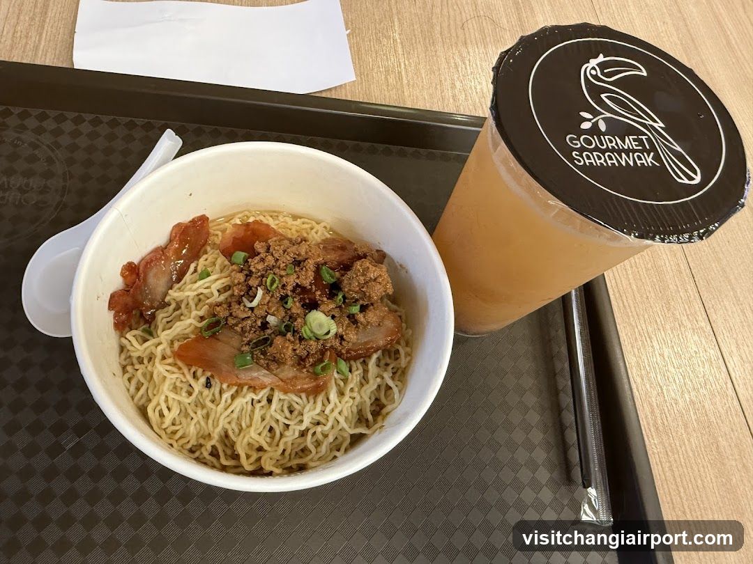 Noodle Bowl and Drink on Tray