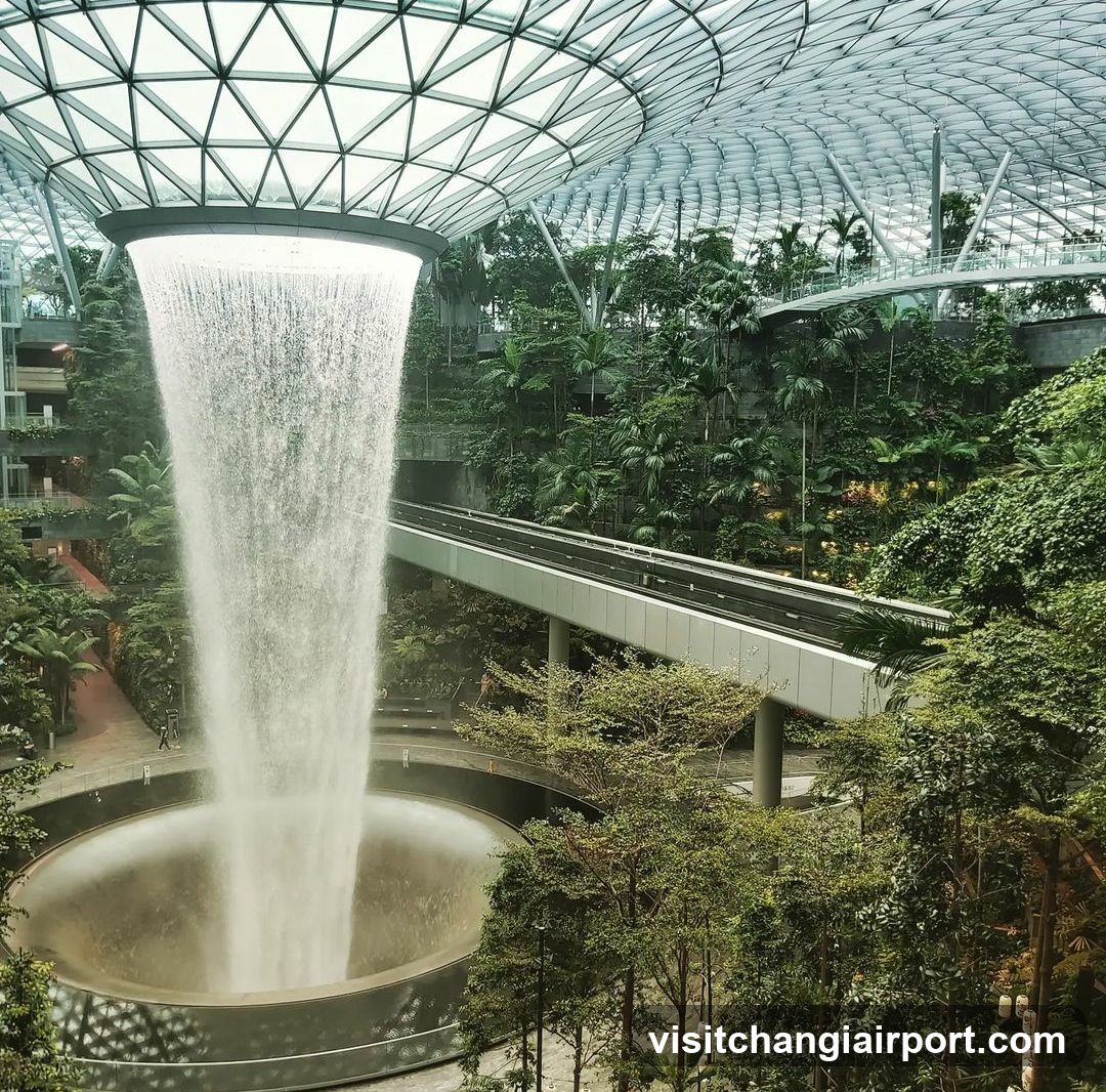Indoor Waterfall and Greenery