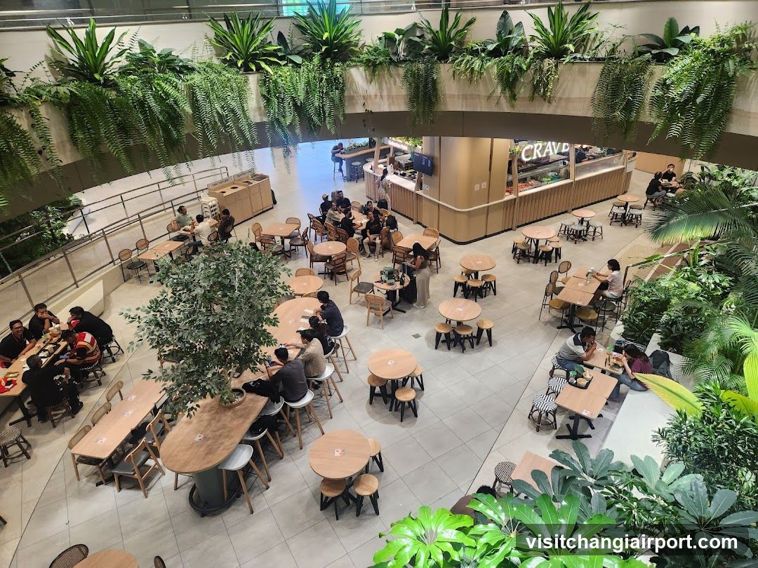 Indoor Food Court with Greenery