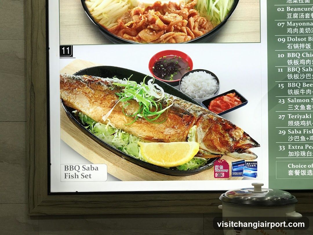 BBQ Saba Fish Set Menu Display