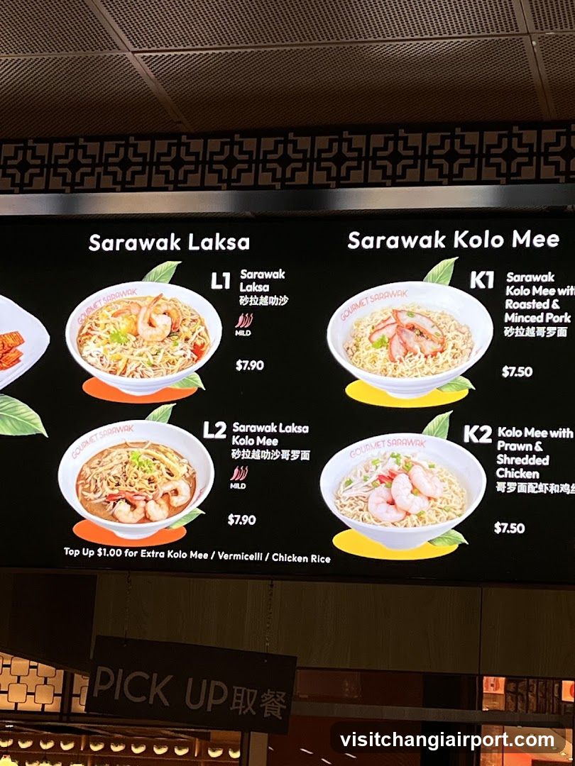 Sarawak Laksa & Sarawak Kolo Mee Menu Board
