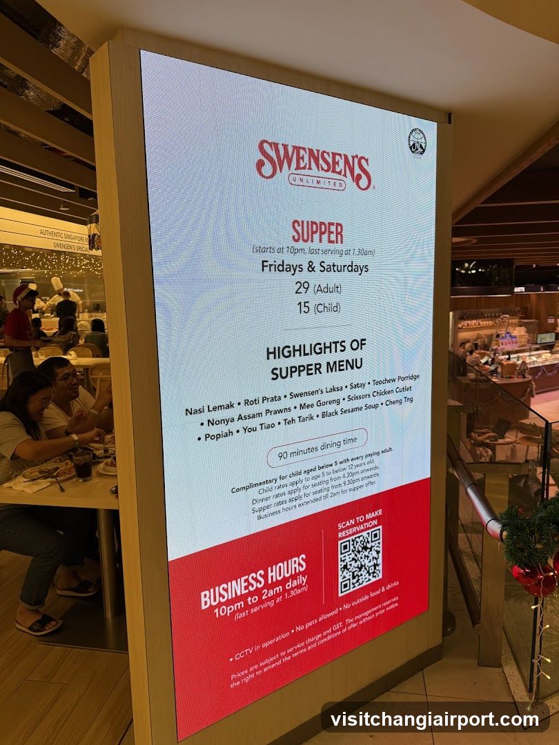 Swensen's Supper Menu Display