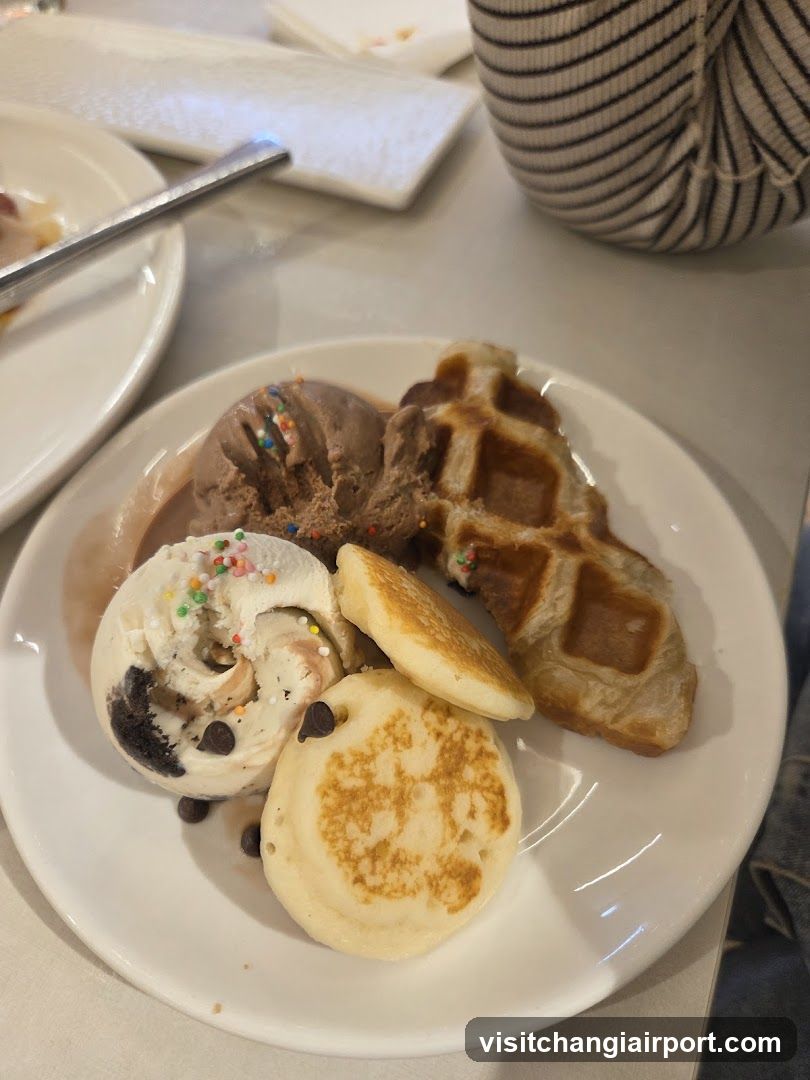 Breakfast Plate with Waffles and Pancakes