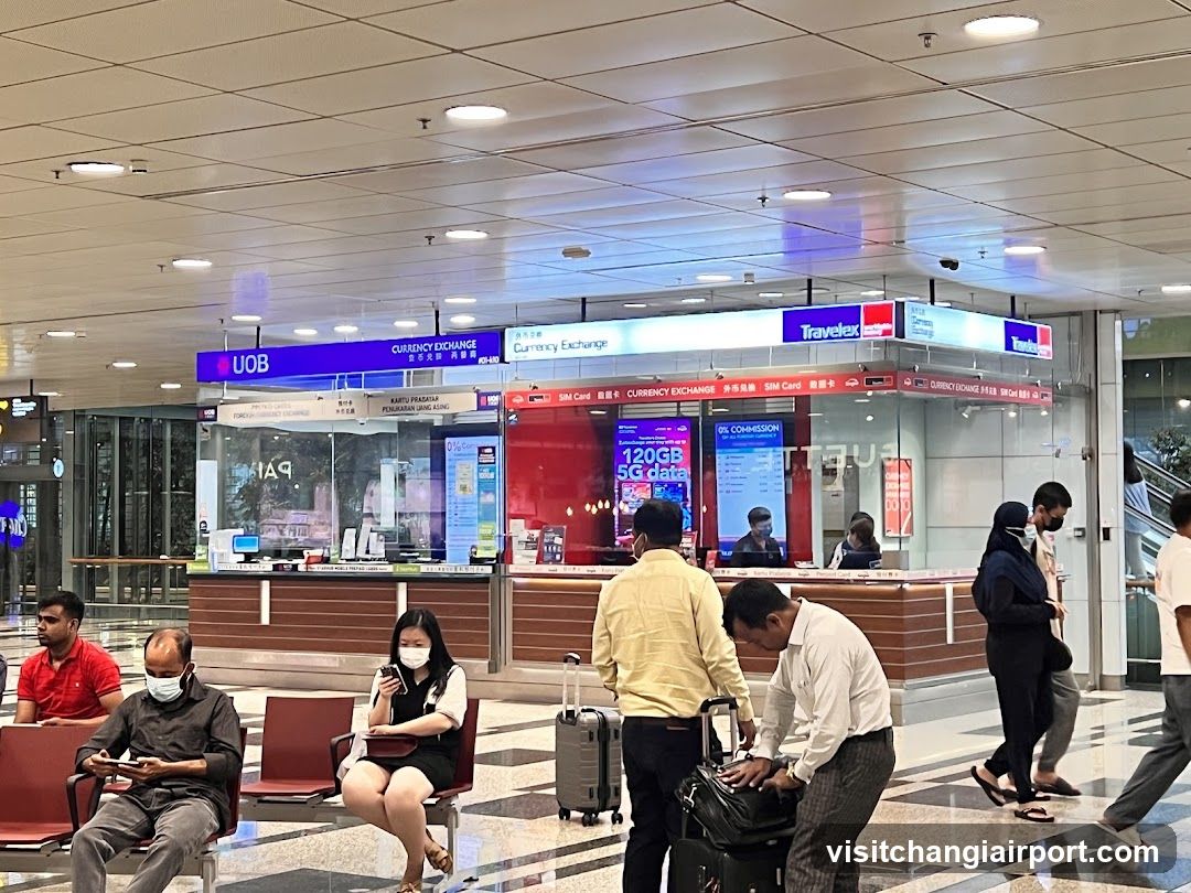 Currency Exchange Area in Airport Terminal