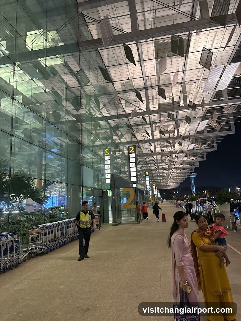 Airport Terminal Exterior at Night