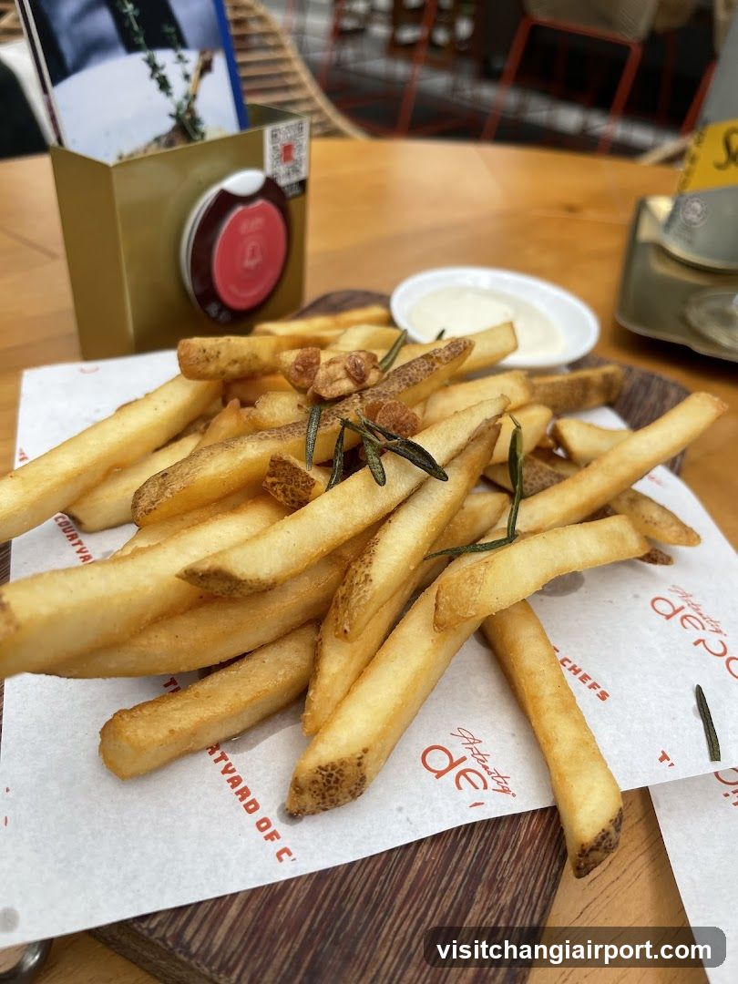Fries with garnish