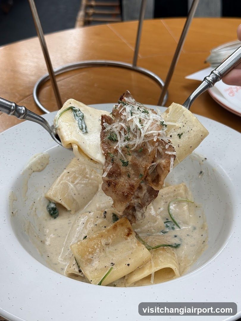 Pasta with Creamy Sauce and Meat