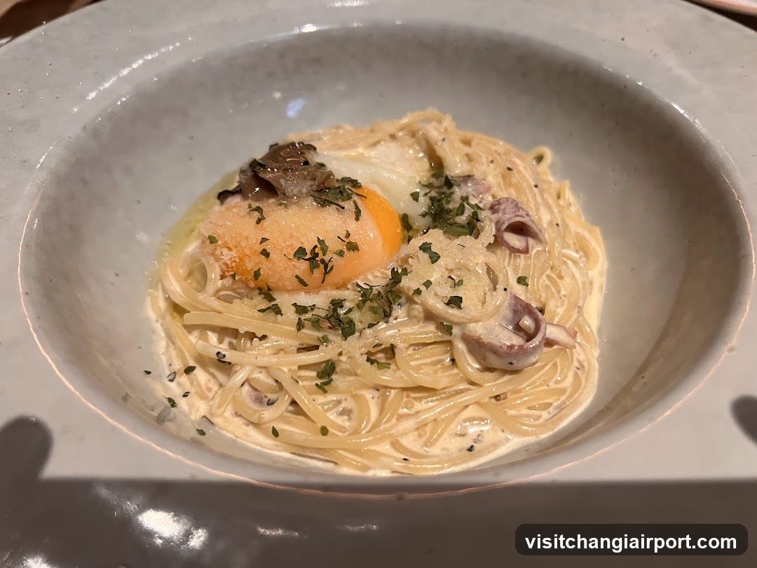 Pasta with Egg and Squid