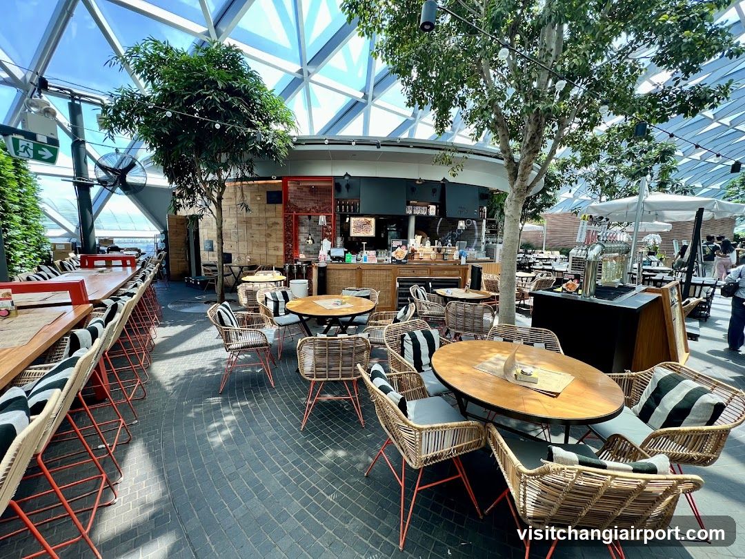 Indoor Cafe with Glass Roof