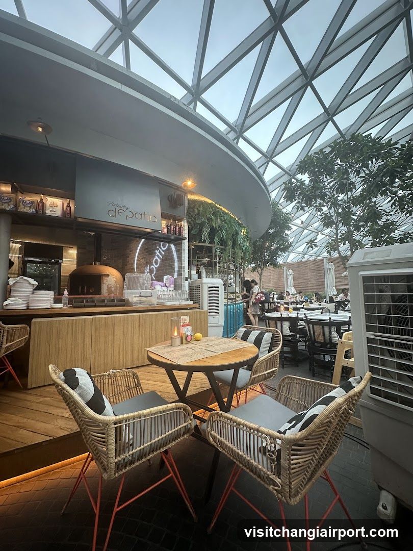Indoor Dining Area with Glass Roof