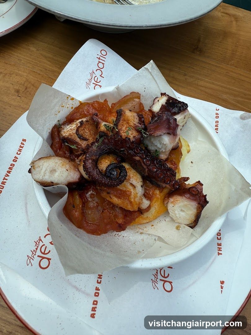 Octopus dish at a restaurant