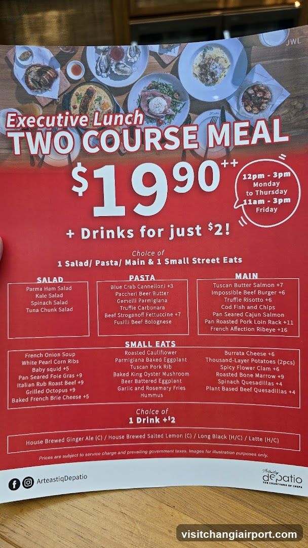 Executive Lunch Two Course Meal Menu