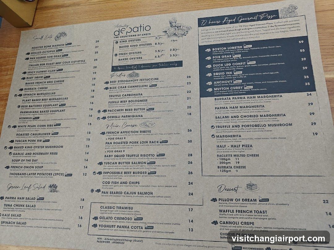 Adagio de Patio Menu