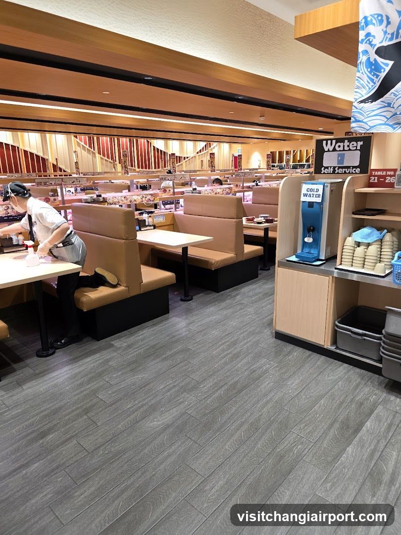 Restaurant Interior with Self-Service Water Station
