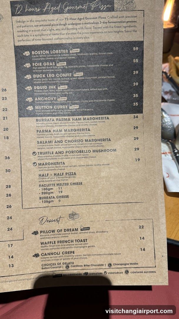72 Hours Aged Gourmet Pizza Menu