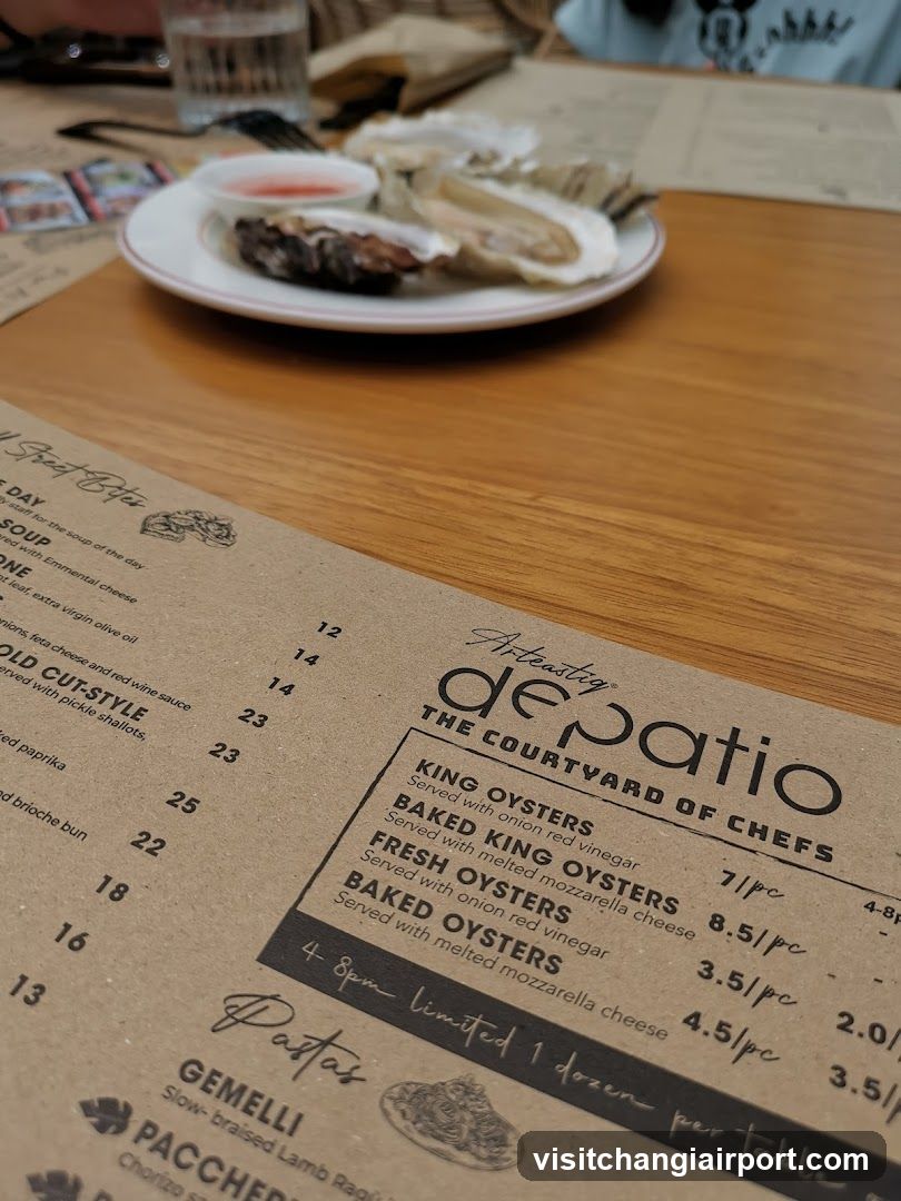 Oyster and Menu on Table