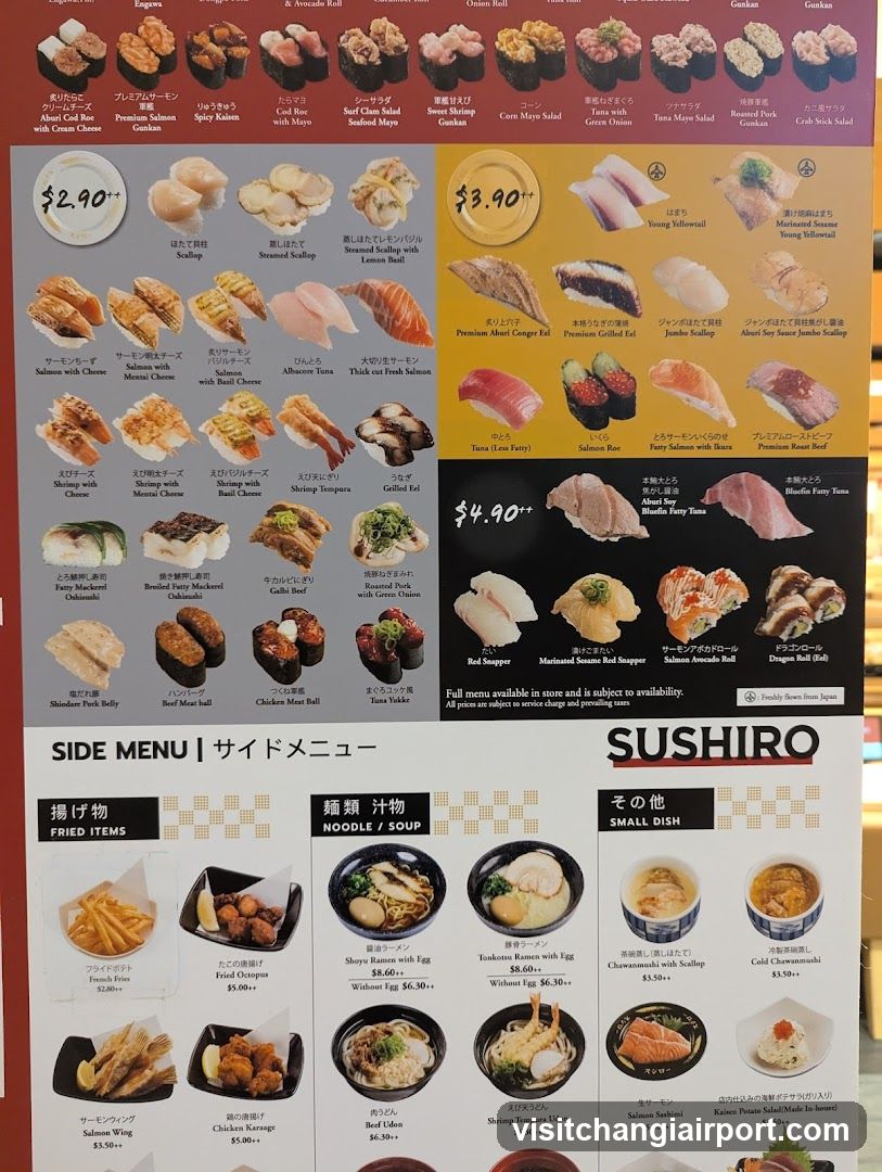Sushihiro Menu Board