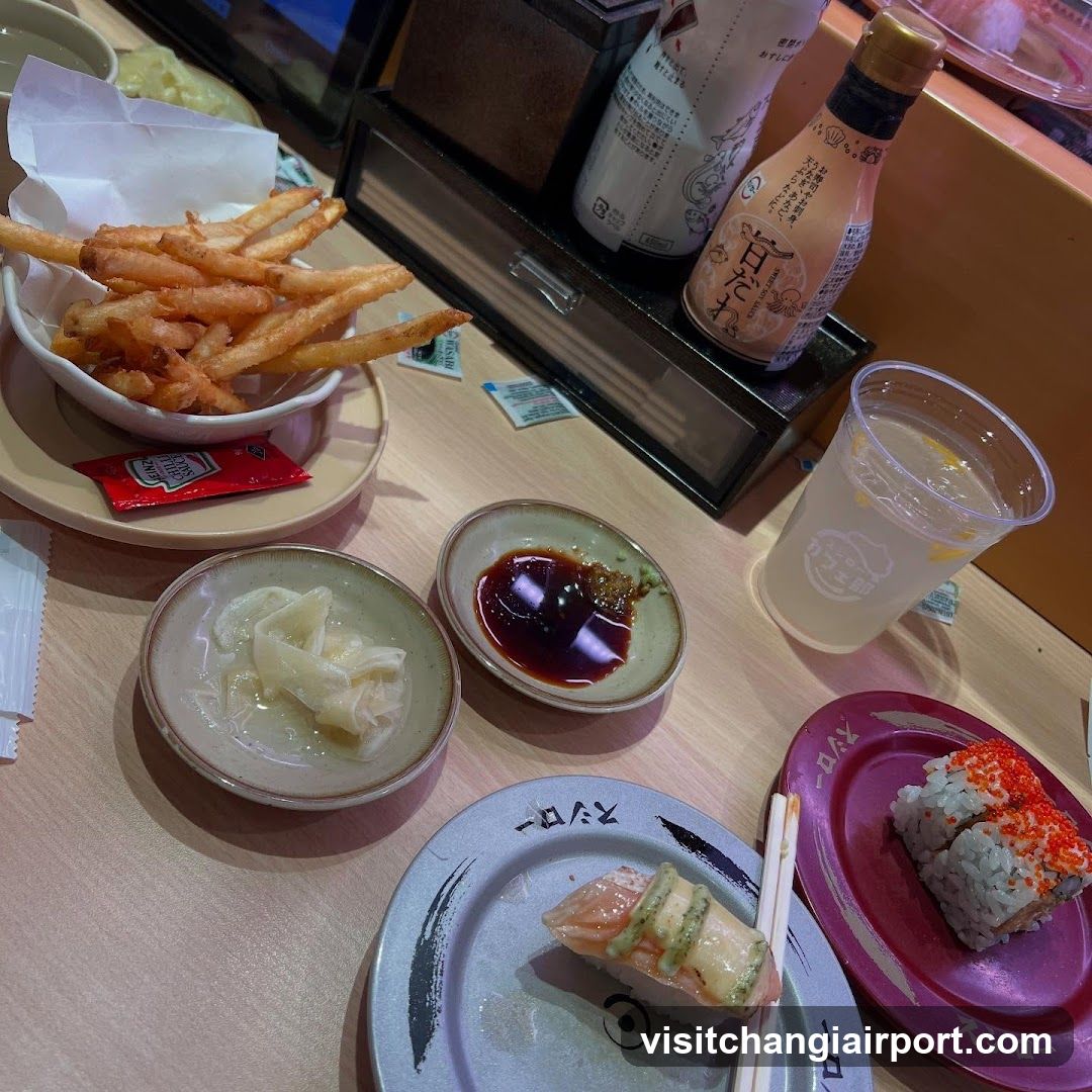 Sushi and French Fries at a Japanese Restaurant