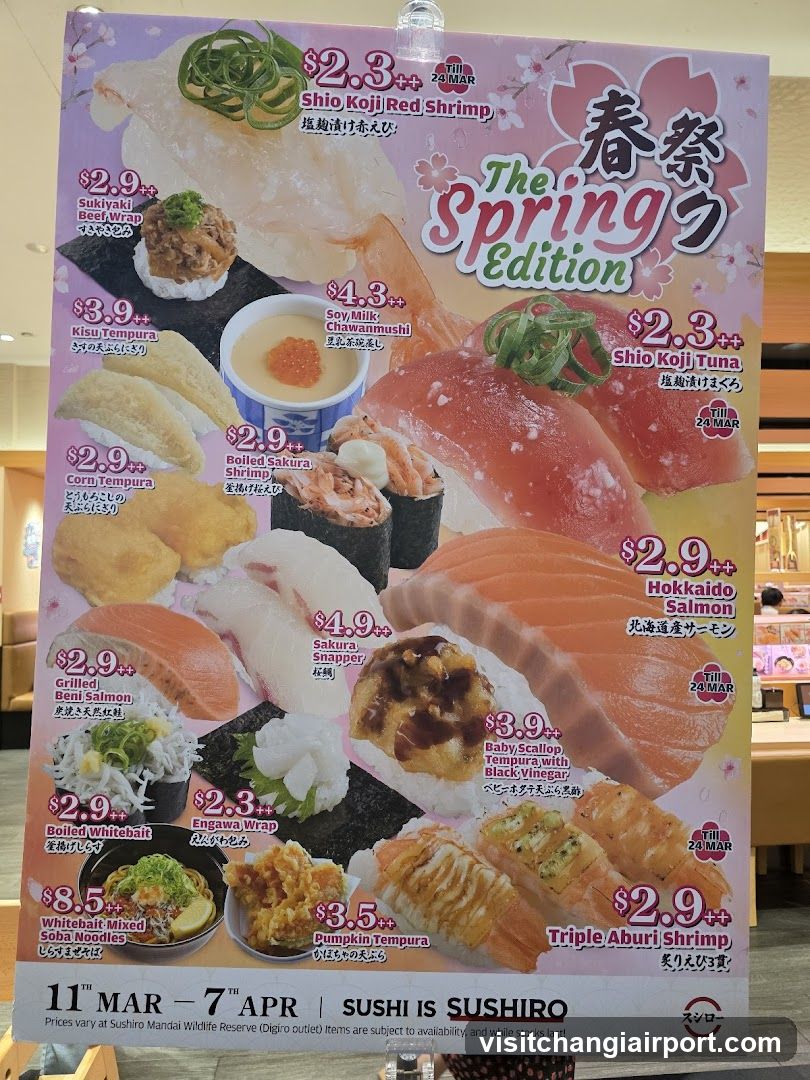 The Spring Edition Sushi Menu