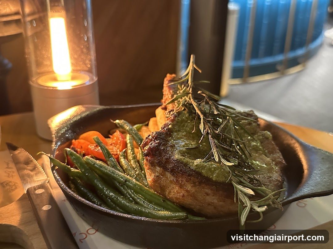 Sizzling Steak with Pesto and Greens