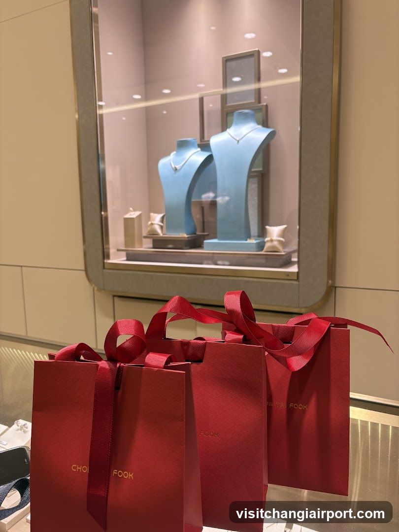 Jewelry Store Interior with Shopping Bags