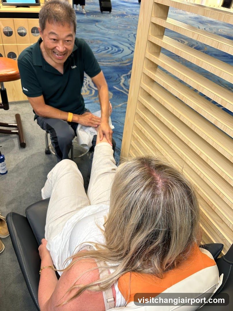 Therapist treating patient's leg