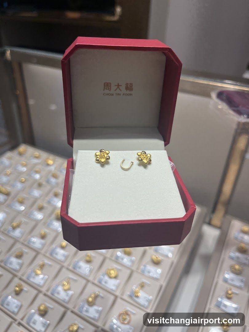 Chow Tai Fook Gold Earrings Display