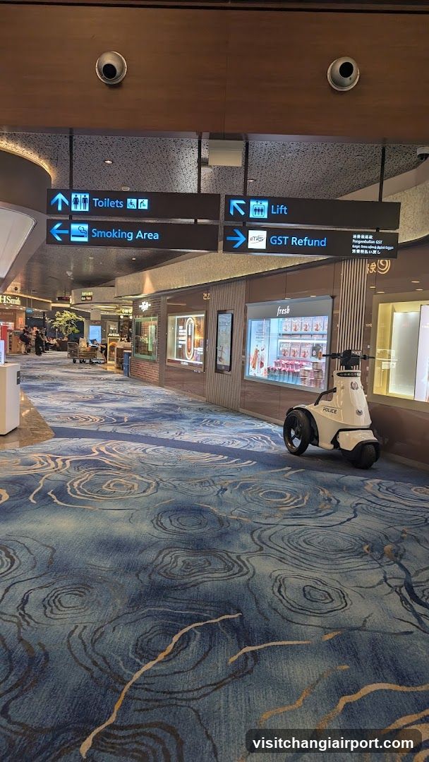 Airport Terminal Interior with Service Robot