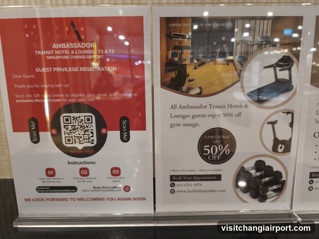 Ambassador Transit Hotel & Lounge Guest Privilege Registration and Gym Discount Ad
