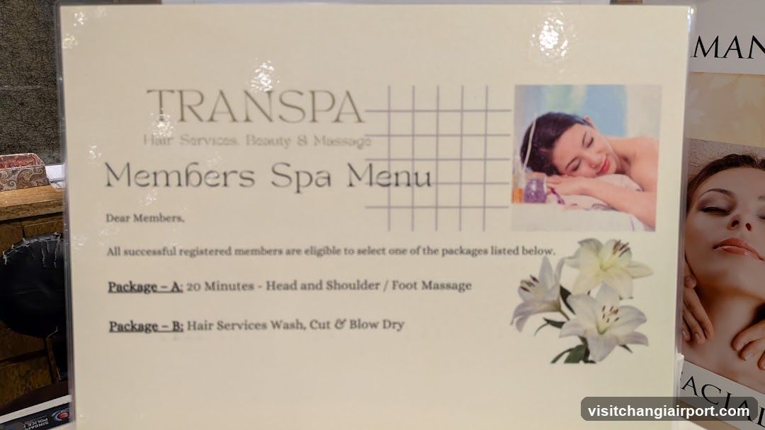 TRANSPA Members Spa Menu