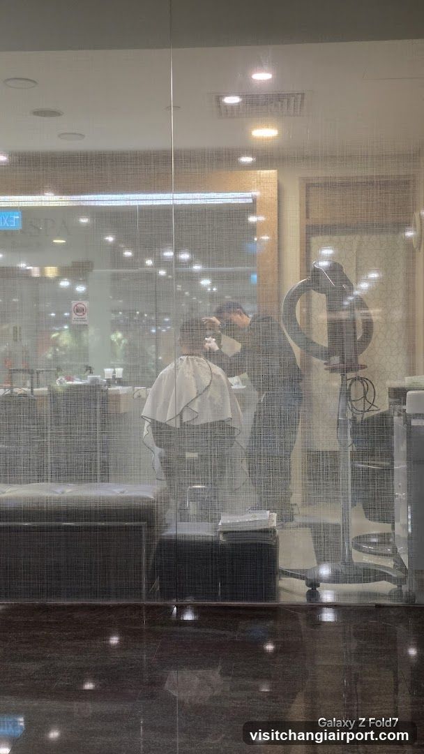 Hair Salon Interior View Through Screen
