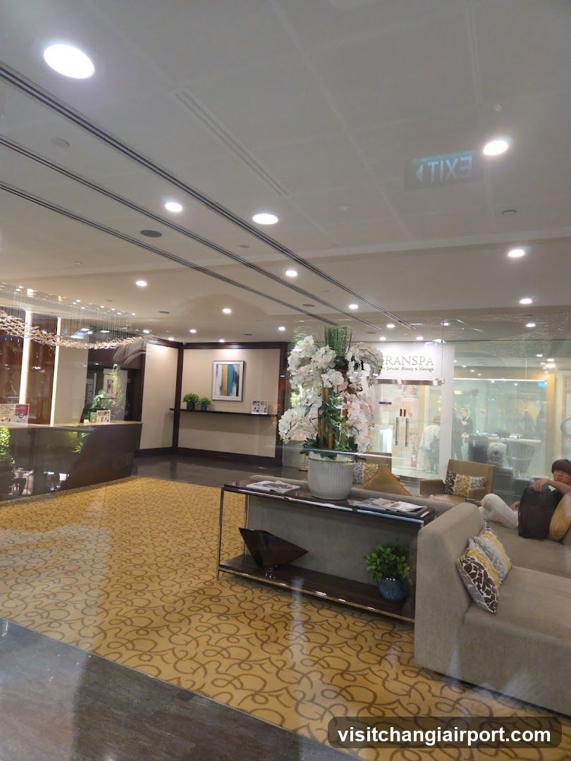Lobby Interior with Seating Area and Floral Display