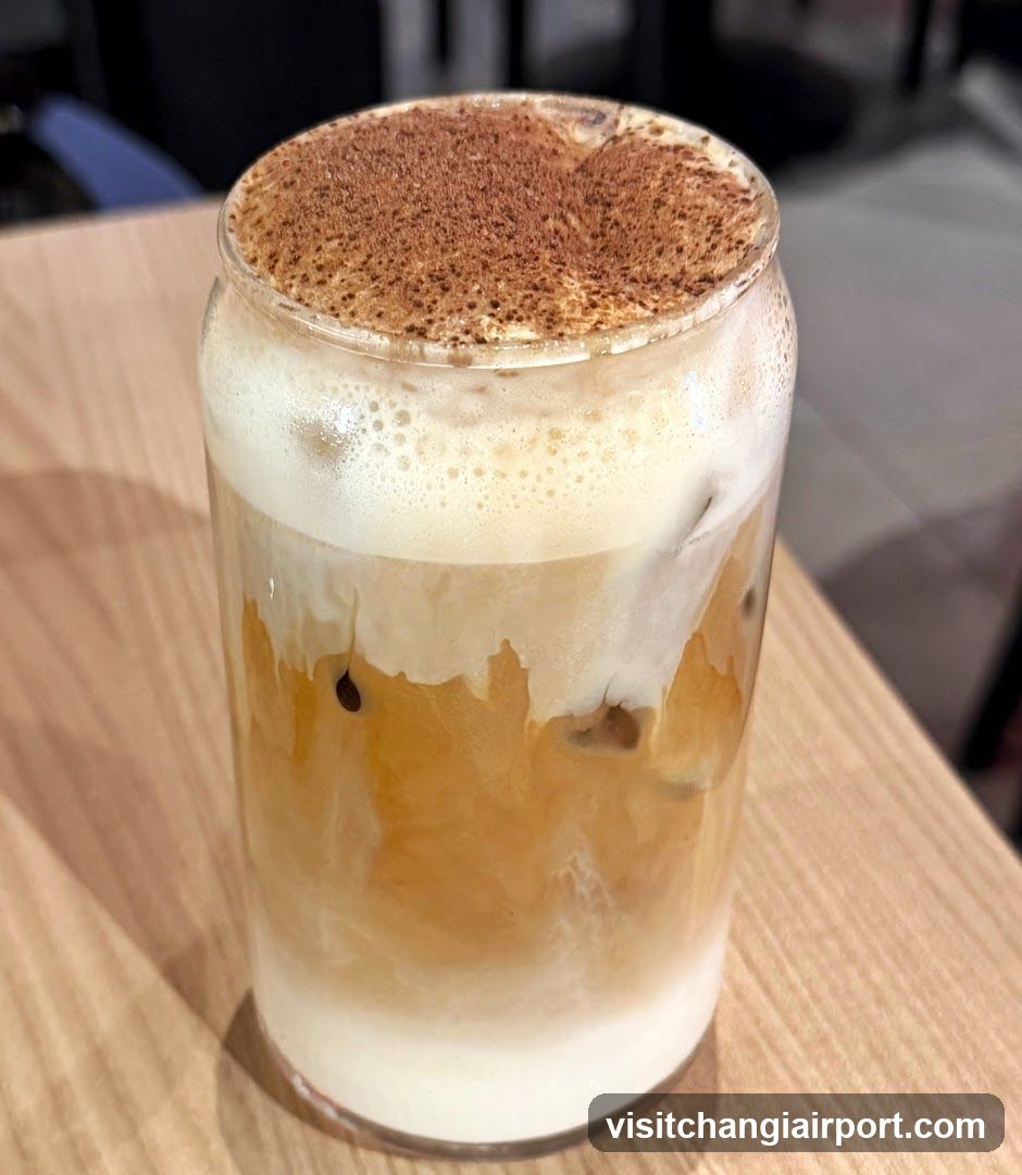 Iced Coffee with Cocoa Dusting