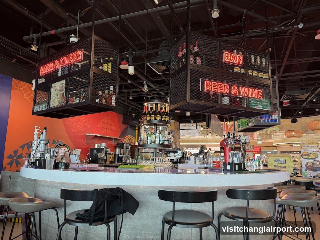 Bar Interior with Hanging Signs