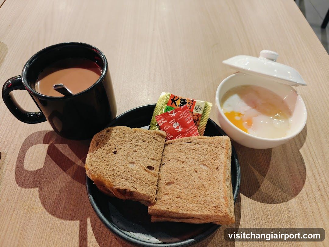Breakfast Meal with Toast and Egg