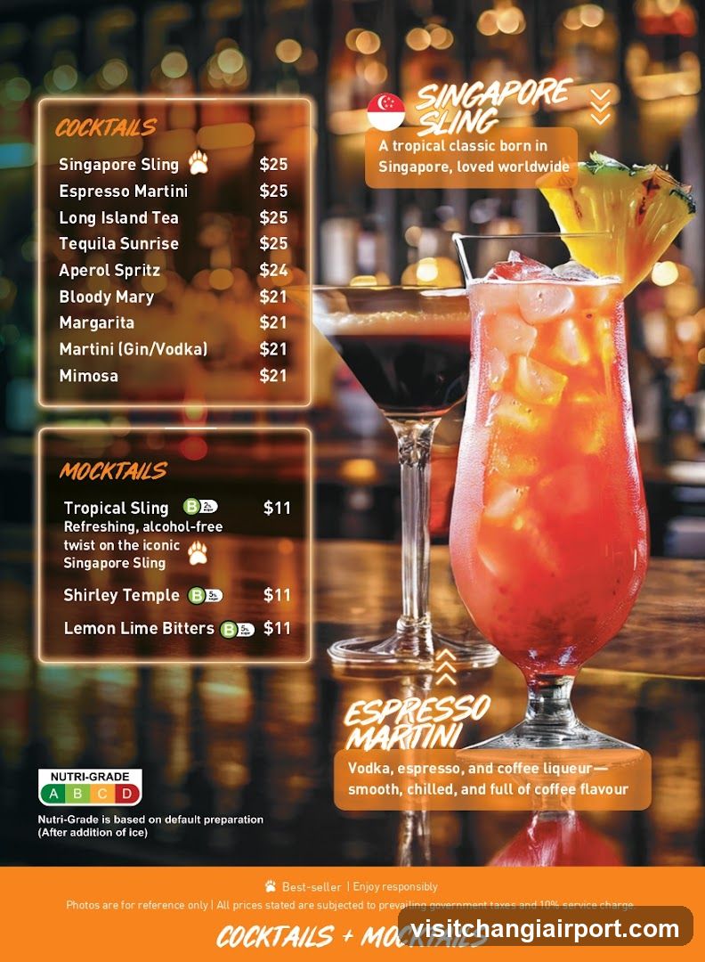 Singapore Sling Menu