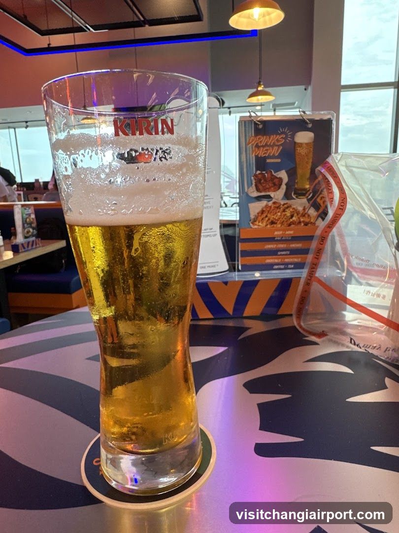 Beer Glass in Restaurant Interior