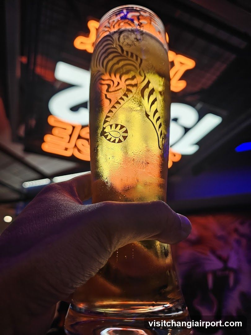Beer Glass with Tiger Design