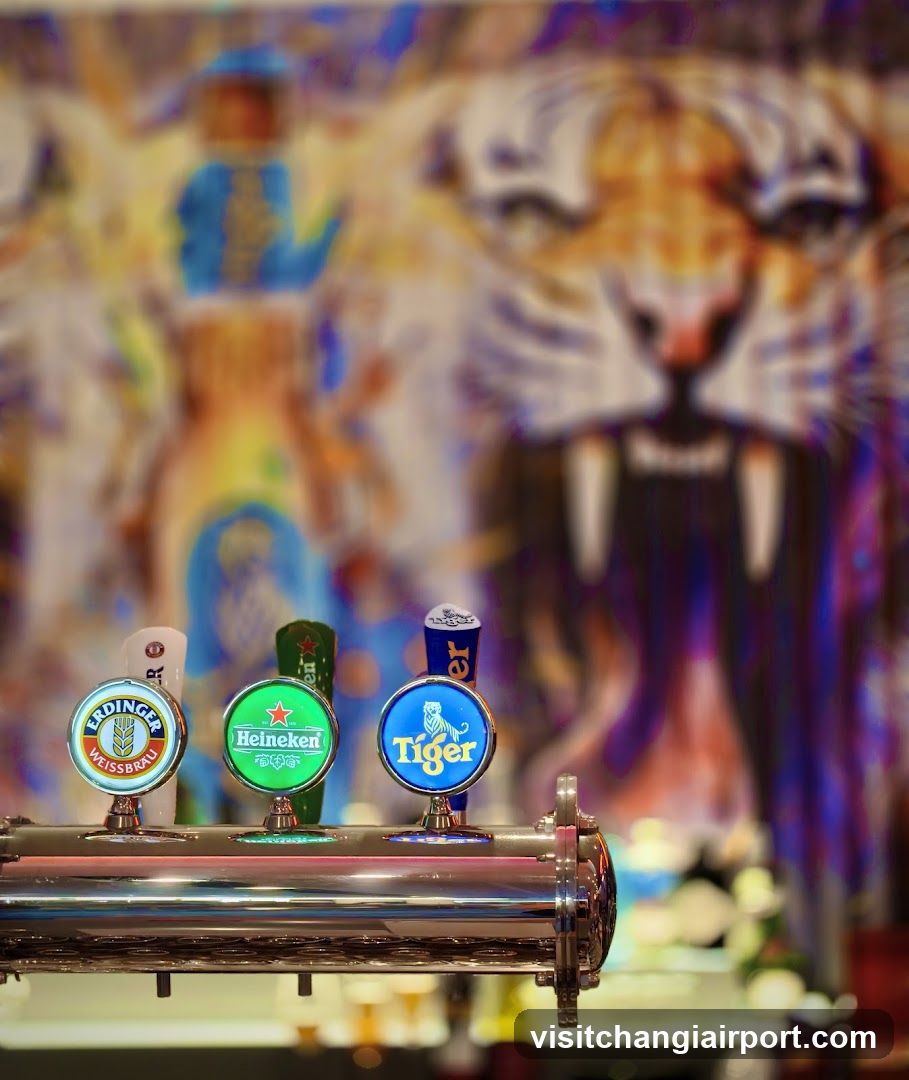 Beer Taps with Art Background