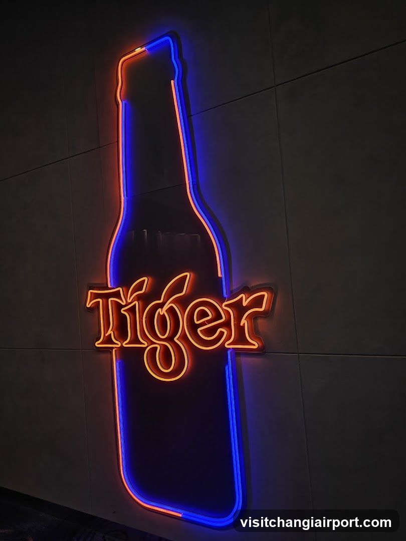 Neon Tiger Beer Bottle Sign