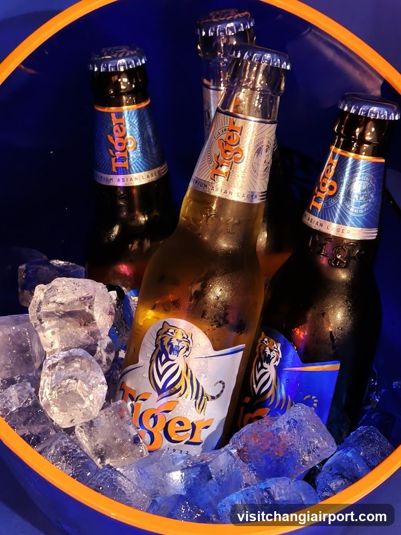 Tiger Beer Bottles in Ice Bucket